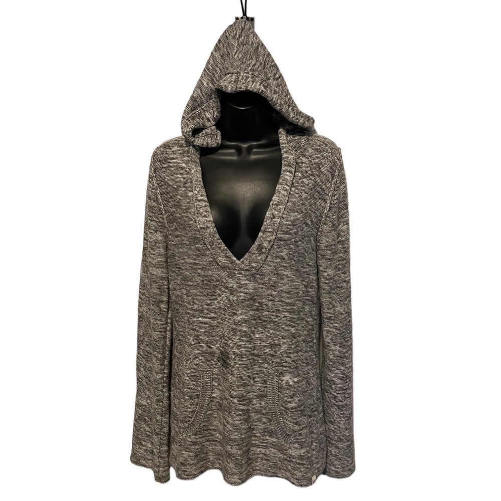 ROXY Womens Gray Hoodie Sweatshirt Pullover Pockets Sz Lrg